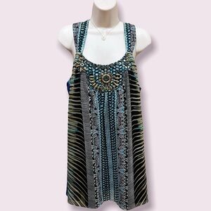 Eci New York Beaded summer tunic/mini EUC